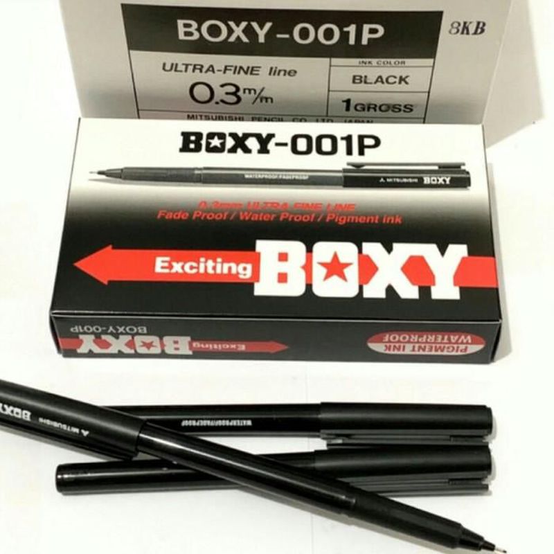 PULPEN BOXY HITAM (1 KOTAK ISI 12PCS)