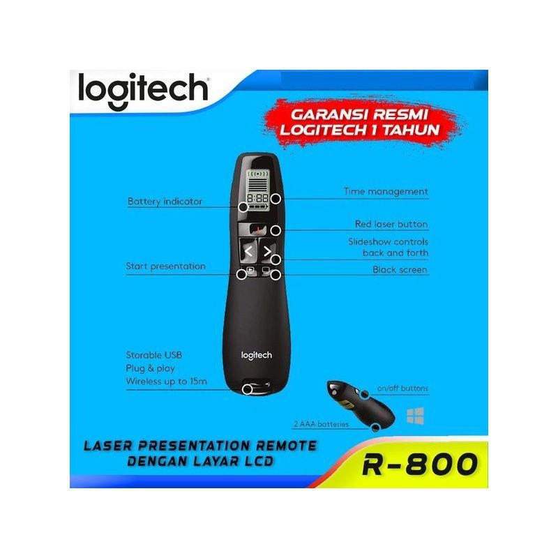 Logitech R-800 Professional Presenter with Green Laser