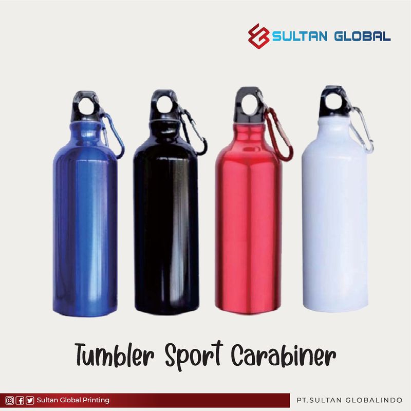 Tumbler Sport Carabiner 500ml Custom Putih