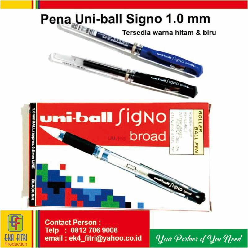 Pena Signo UM-153 Hitam per pcs - Biru