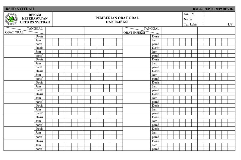 Form Pemberian Obat Infeksi Dan Oral Rs Ss