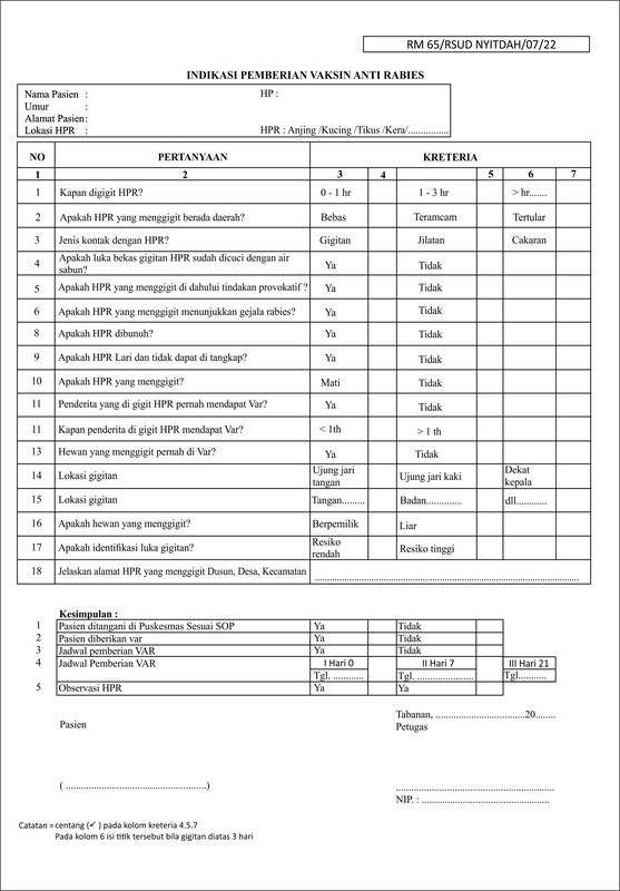 Form Pemberian Vaksin Anti Rabies RS SS   00d28035695ed00926c951e5fb05d1bb 