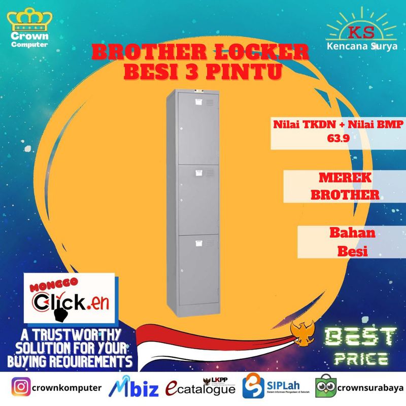 BROTHER Locker Besi 3 Pintu