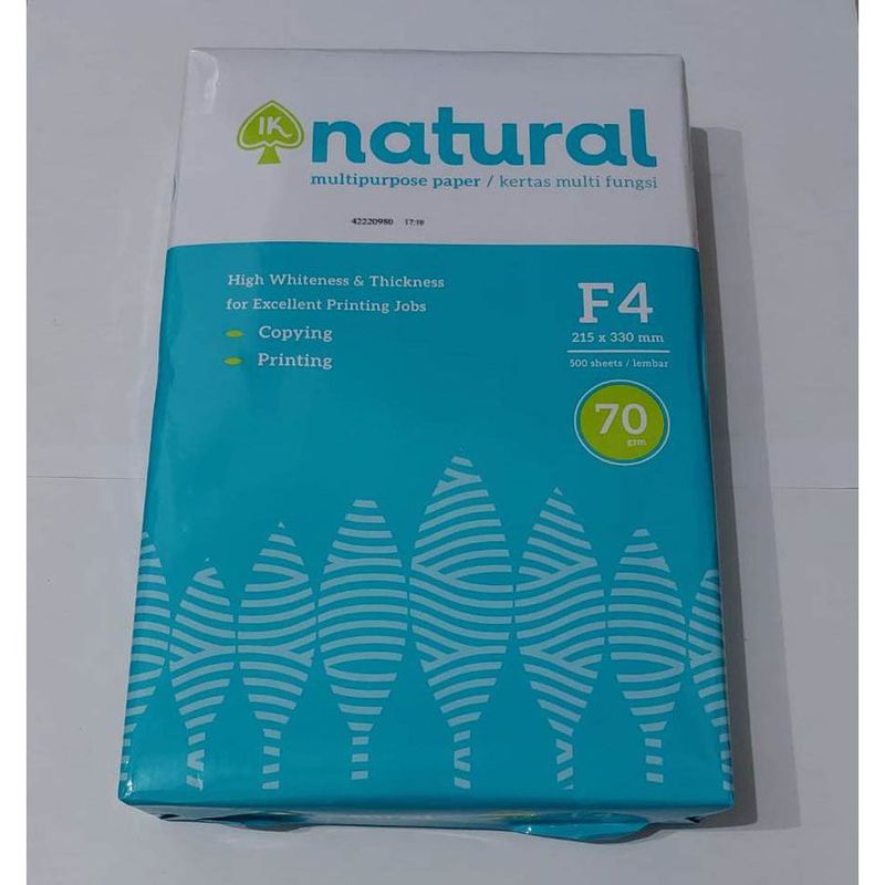 Kertas HVS F4 70 Gram Merk Natural