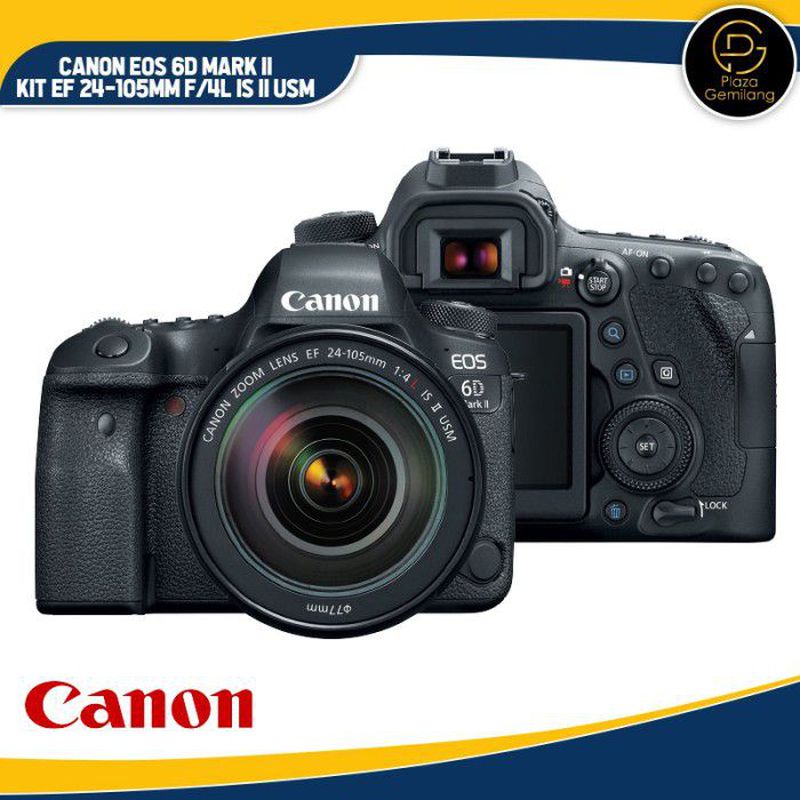 Canon EOS 6D Mark II Kit 24-105MM L IS II USM, 64GB Memory, Tas Garansi ...