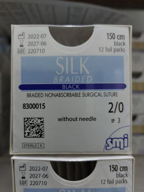 SMI Silk Black 2/0 Without Needle