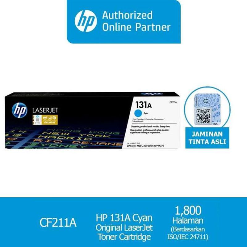 HP 131A Cyan Original LaserJet Toner Cartridge (CF211A)