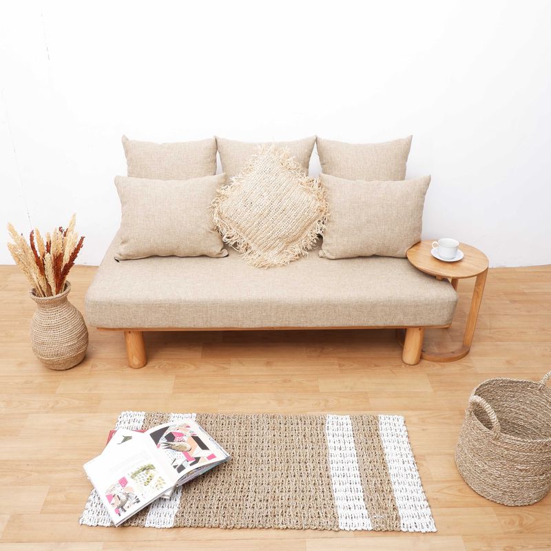 SOFA WOODEN MINIMALIS ARATTA - PALE KHAKY