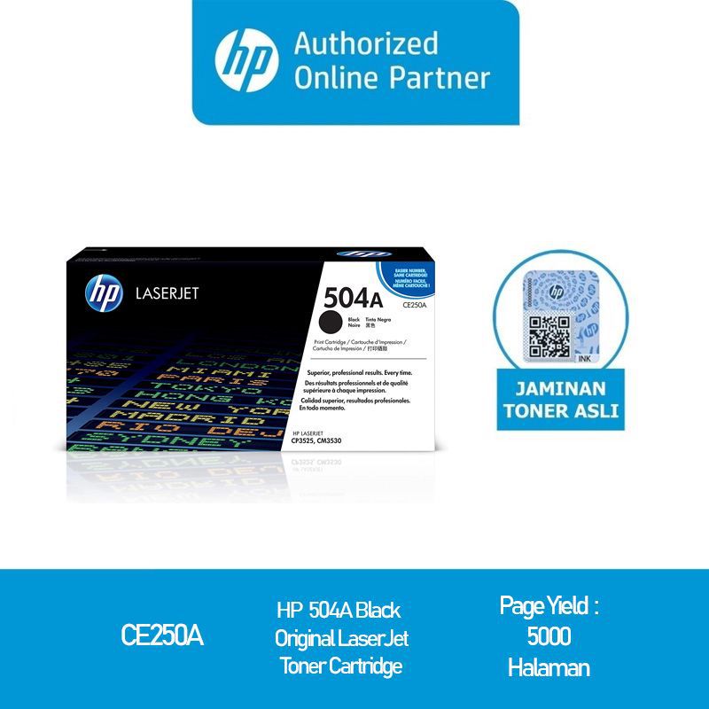 HP 504A Black Original Toner Cartridge ( CE250A )