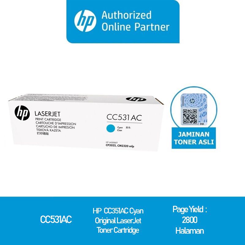 HP 304A Cyan Contract LJ Toner Cartridge ( CC531AC )