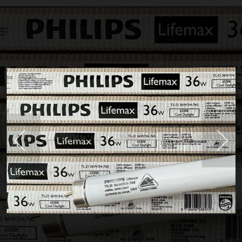 PHILIPS TL-D 36W / 54-765 Lampu Neon TL Panjang 36 Watt Neon 120 cm