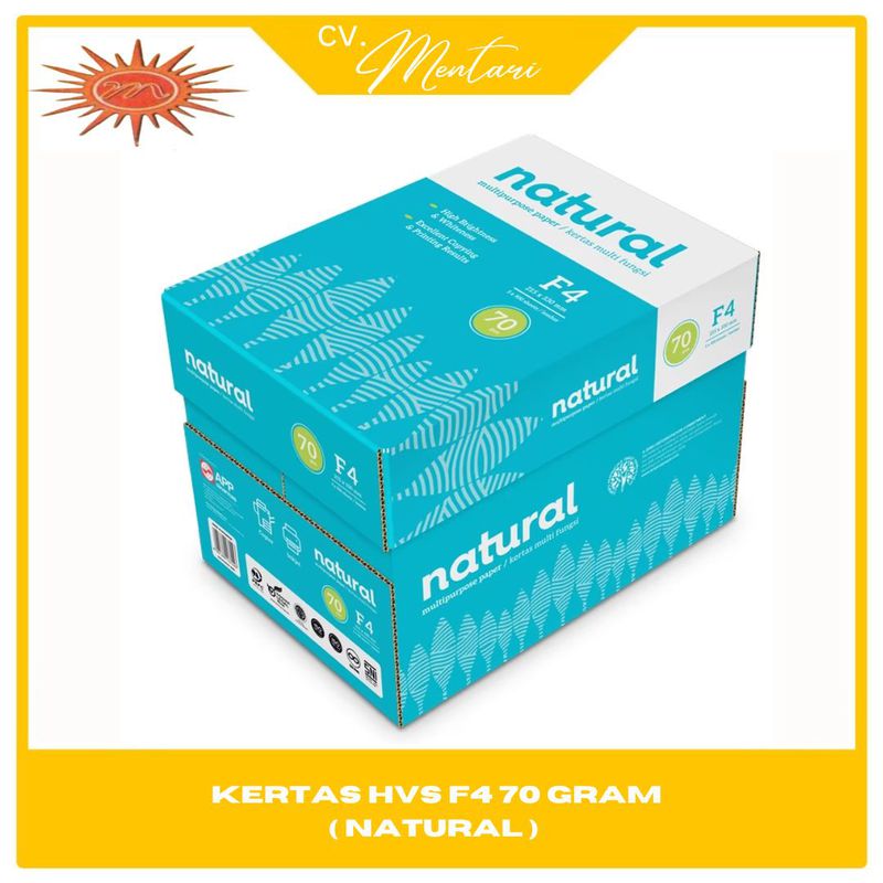 KERTAS NATURAL HVS F4 70 GRAM (PER BOX)