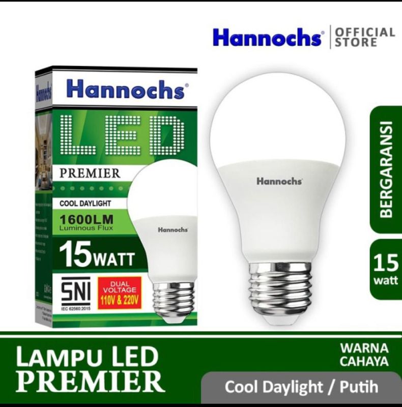 Lampu LED Hannochs Premier 15 Watt CDL / Putih - SNI