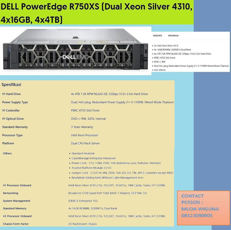 SERVER DELL PowerEdge R750XS