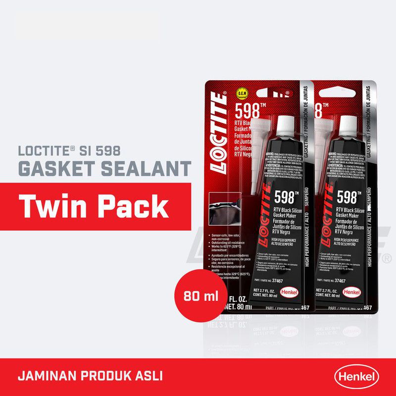 Henkel LOCTITE SI 598 Gasket Sealant Lem Paking/Gasket 80 ml Twin Pack