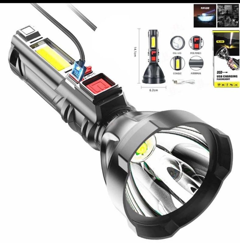 Senter LED Cas Jarak Jauh Super Terang Anti Air Waterproof Free USB L ...