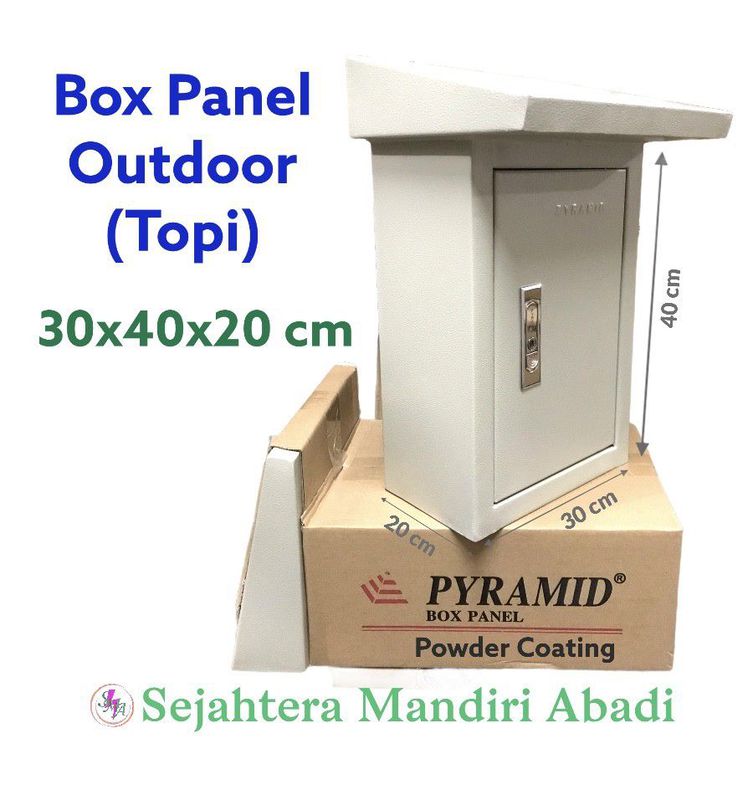 Box Panel Listrik 30x40x20 Outdoor Pyramid Topi Powder Coating