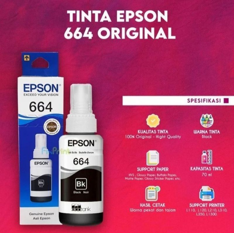 Tinta Printer Epson 664 Black 6910