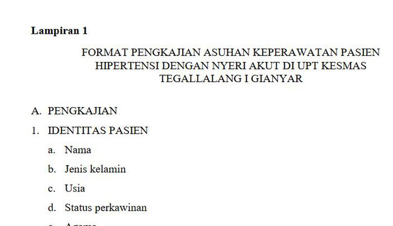 Form Asuhan Keperawatan