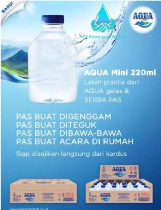 Air Mineral Aqua Cebol 220ml Botol 1067