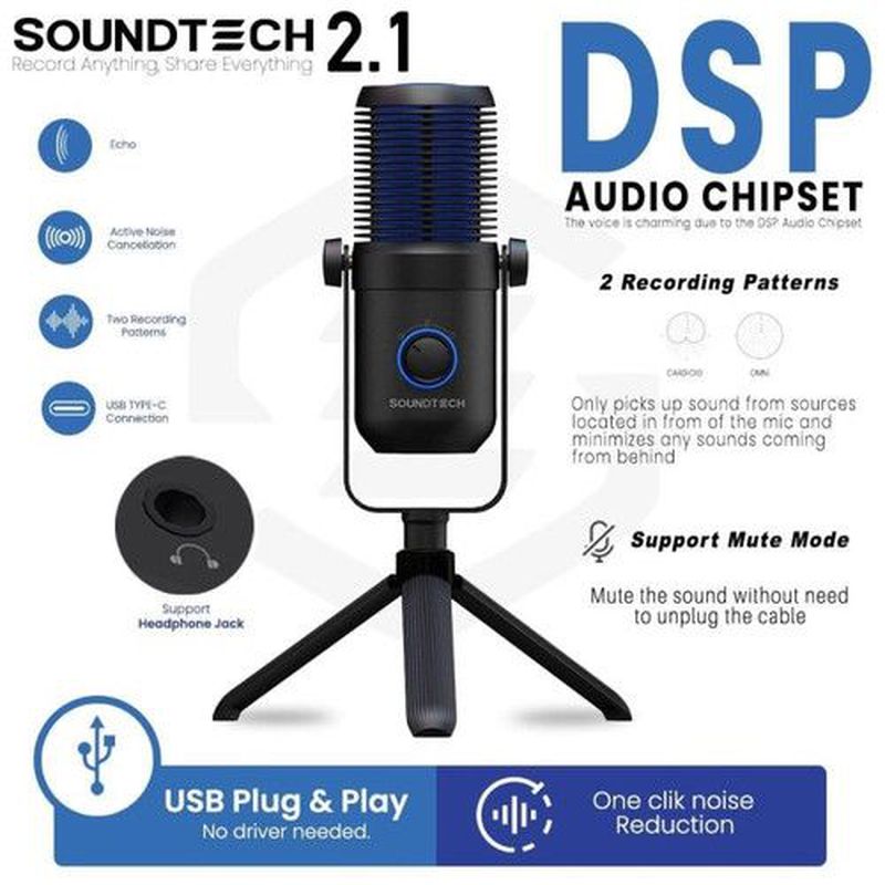 Microphone USB Consender Cardioid And Omnidirectional