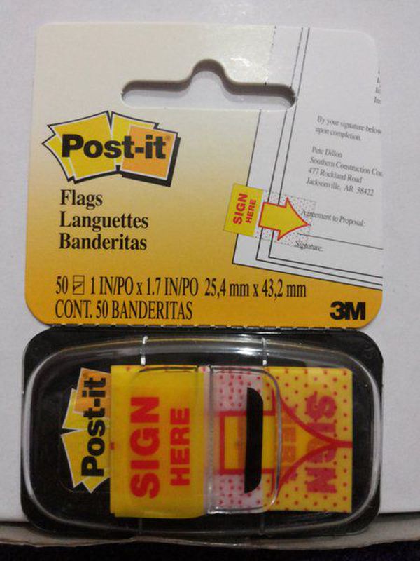 POST IT Sign Here