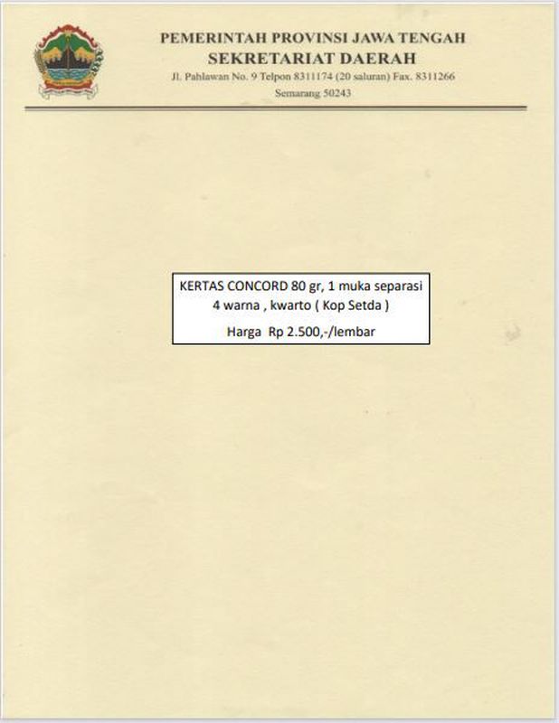 Kertas Concord Kwarto Kop Setda