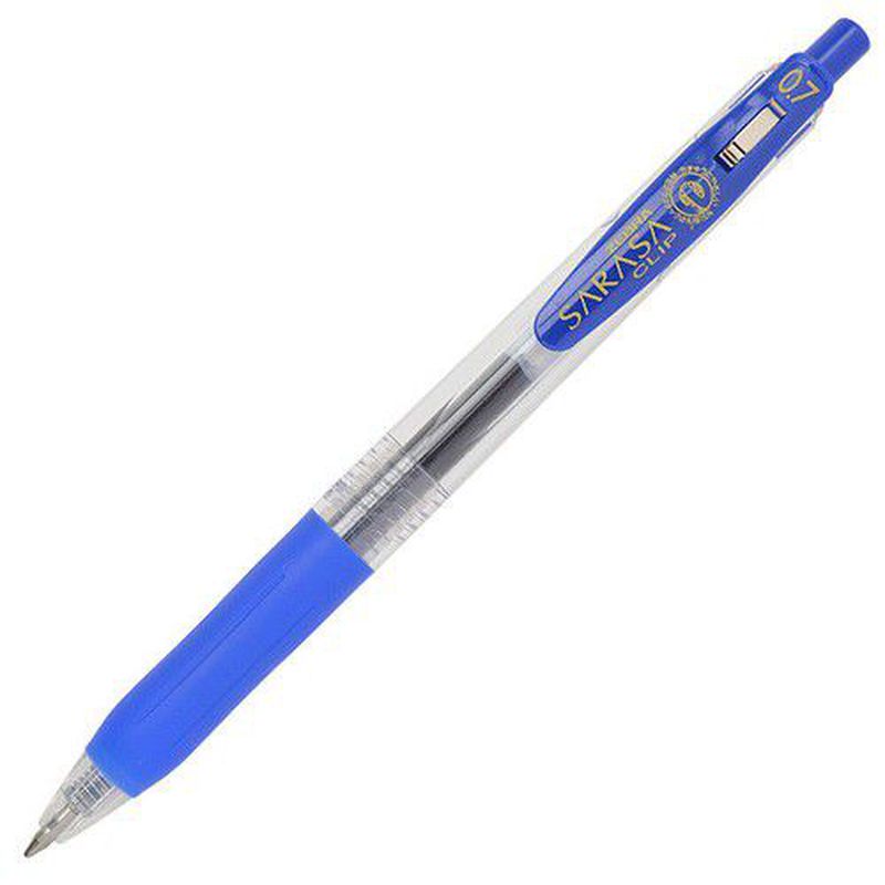 Zebra Sarasa Clip Gelschreiber 0,7 Mm – 10er Set In Blau Mit Gummigriff