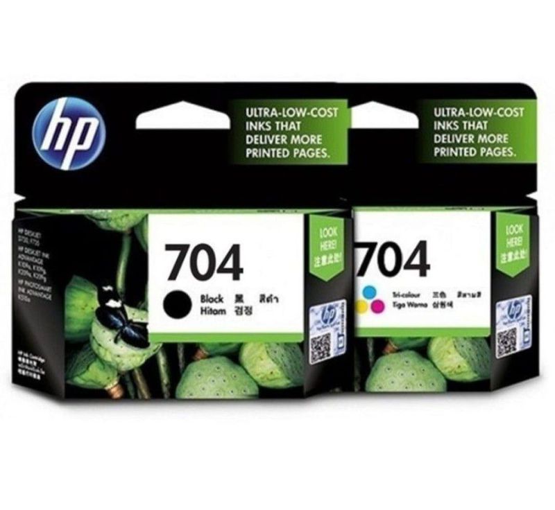 Hewlett-Packard Cartridge Printer InkJet 704 Original Baru - 1 Set