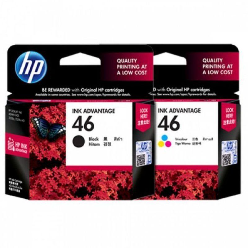 Hewlett-Packard Cartridge Printer InkJet 46 Original Baru - 1 Set