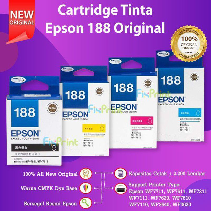 Epson Cartridge Printer InkJet T188 Original - BLACK