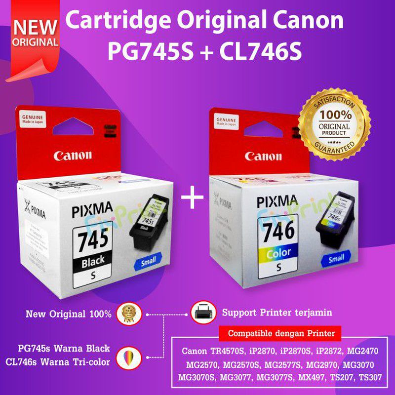 Cartridge Original 745s 746s Printer Canon MG2577S TR4670S TS307 746