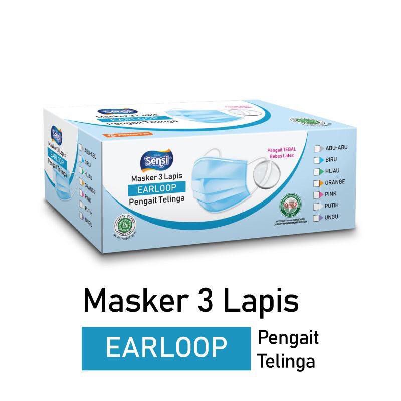 Masker SENSI 3 ply Earloop Surgical Face Mask