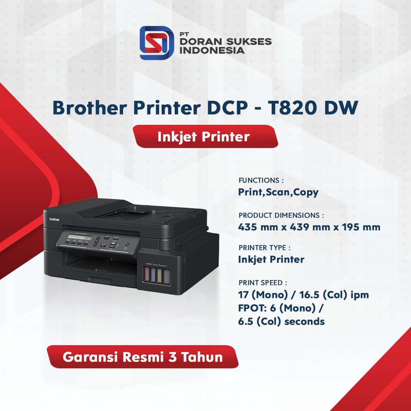 BROTHER PRINTER DCP - T820 DW