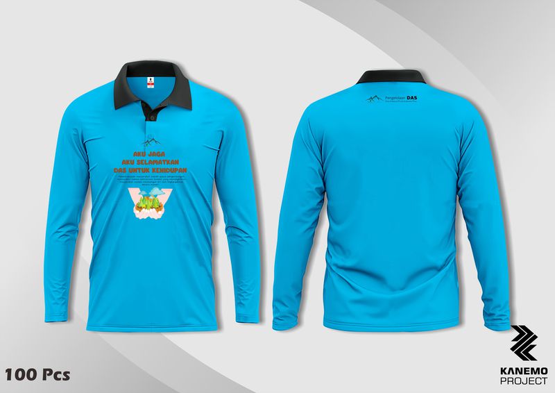 Baju Kaos Berkerah Lengan Panjang/Pendek (Design Custom)