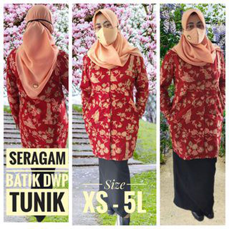 Seragam Batik DWP tunik furing dan tanpa furing termurah terlaris - L ...