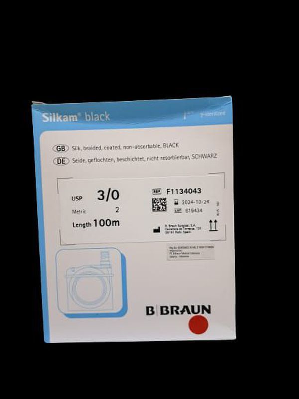 B Braun Silkam Black 3/0