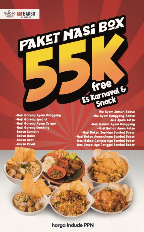 Paket Nasi Box Harga 55k (Include PPN) - Nasiempal + Iga