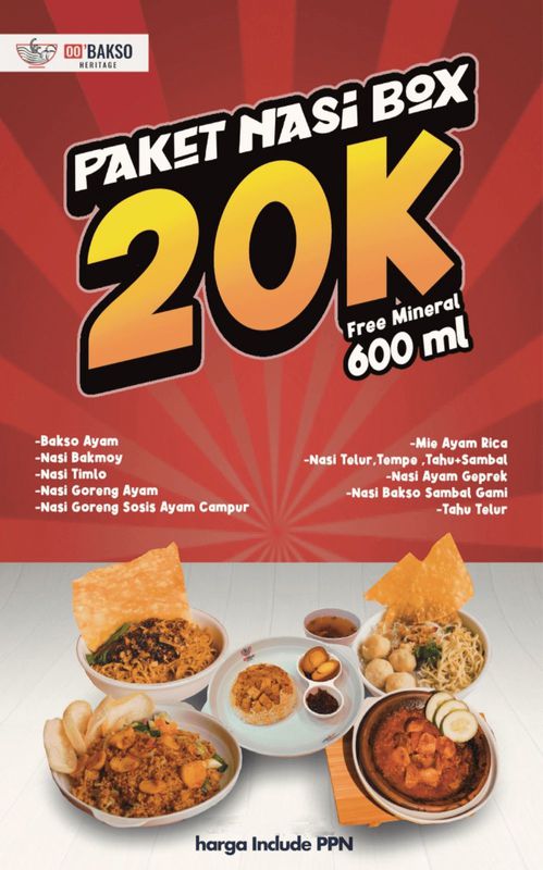 Paket Nasi Box Harga 20k (Include PPN) - Mie Ayam Rica