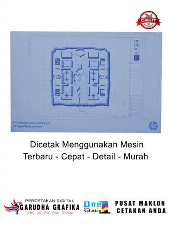 Cetak Blueprint ukuran A0, A1, A2 - A1