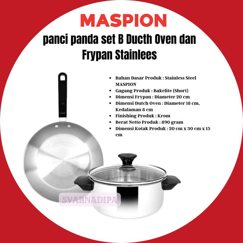 MASPION PANDA SET B DUTCH OVEN DAN FRYPAN