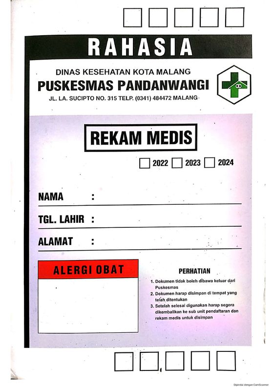 Cetak Map Rekam Medis