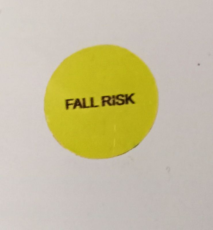 stiker Fallrisk. RSAR.