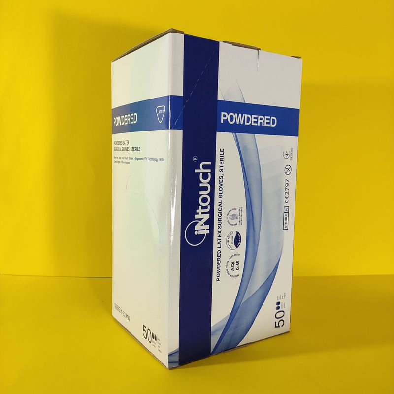 INTOUCH POWDERED LATEX SURGICAL GLOVES SIZE 6, 6.5, 7, 7.5, 8 8
