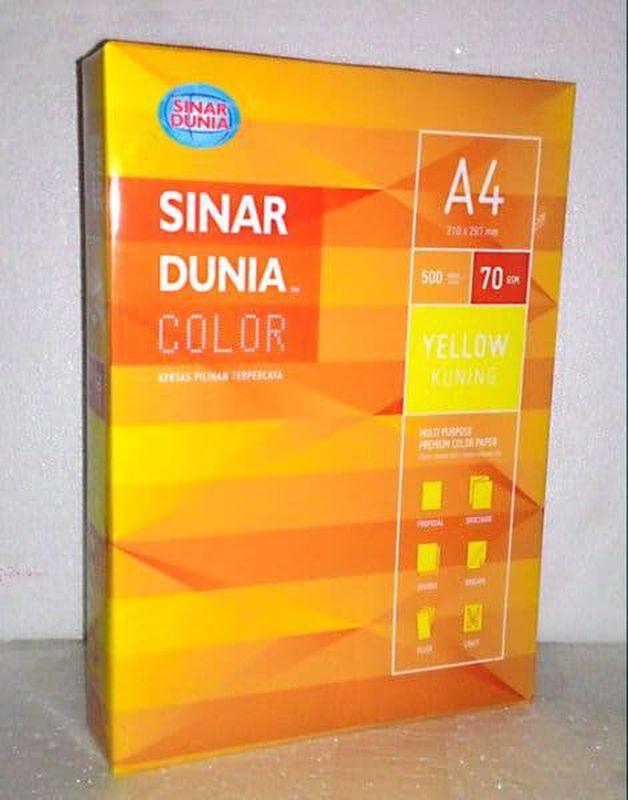 Kertas HVS A4 70gr Sinar Dunia Warna - Kuning