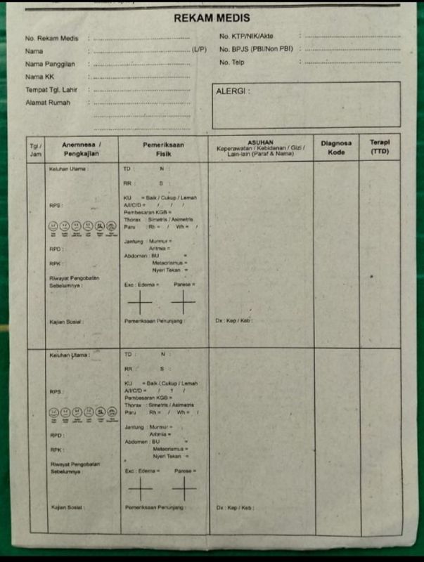 Blanko rekam medis no Brand