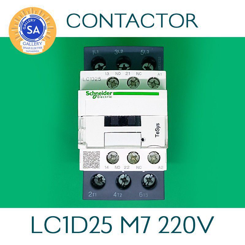 NOFUEL TeSys Deca LC1D25M7 Contactor – 220V AC Coil, 25A, 3-Pole, DIN Rail Mount – Replaces Schneider