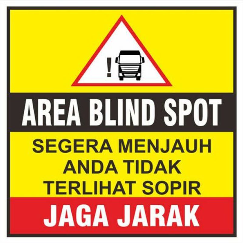 CETAK STIKER AREA BLIND SPOT