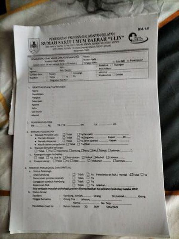 Lampiran Isi Status Rawat Inap - RM 6 B - 6 B.1 bolak-balik perbuku