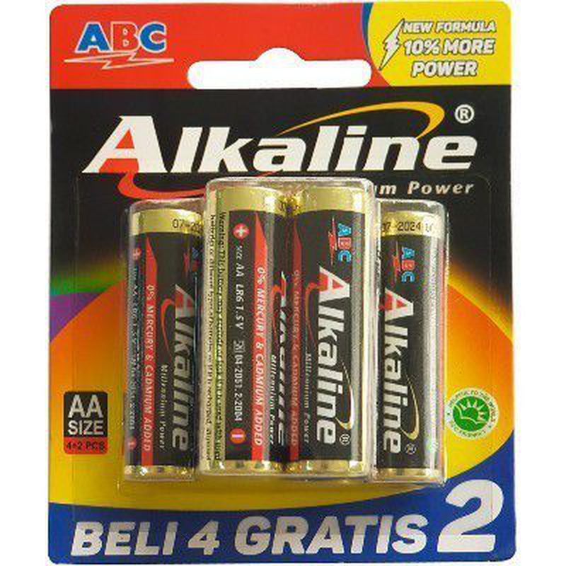 Baterai ABC Alkaline AA Sedang - 4 Buah